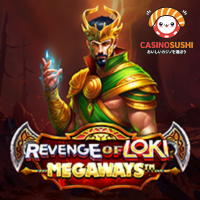 Revenge of Loki Megaways™スロットゲーム：Megaways™システムを搭載した6リールに、様々な姿のロキと北欧神話のシンボルが特徴的な画面